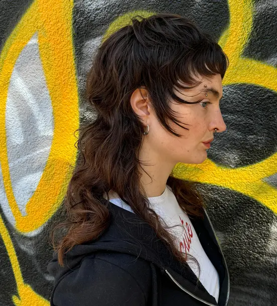 long mullet haircut with bangs by Tanya at ESHK Neukölln Berlin hair salon